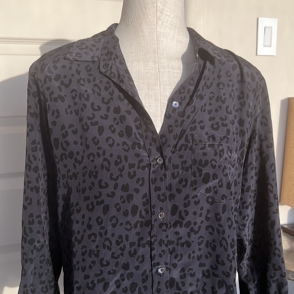 Rails leopard print gray silk blouse - Picture 2 of 4